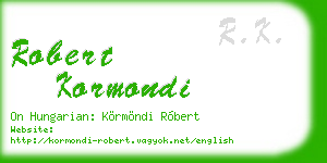 robert kormondi business card